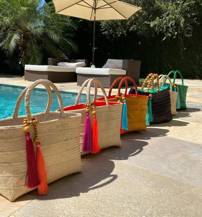 HandJu colorful straw bags