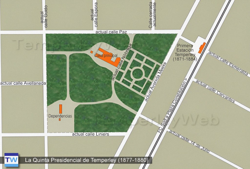 Quinta Presidencial de Temperley, hogar del presidente Nicolás Avellaneda | Infografía TemperleyWeb