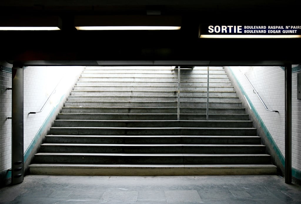 Entrance-exit of Raspail metro station in Paris