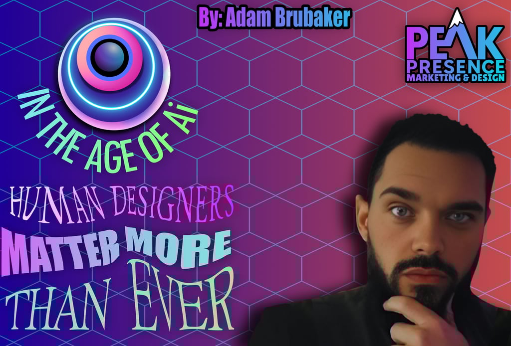 a tampa graphic designer with a beard and a beard, with a pink background and a purple