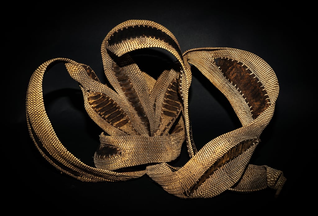 To Paradise, 2023, cane, reed, framboyan pods