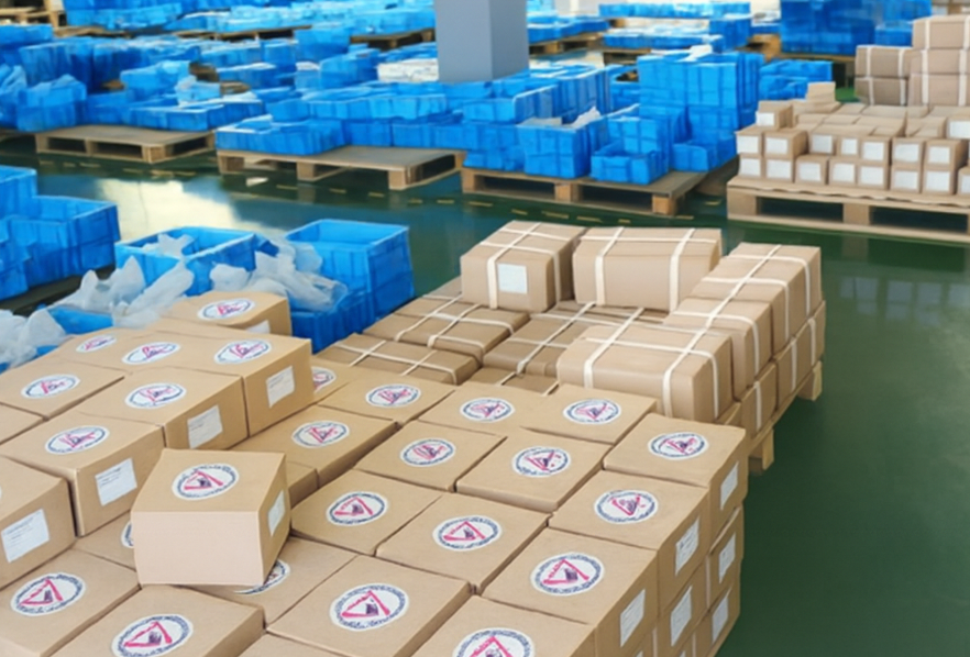 a warehouse warehouse with boxes of boxes of boxes