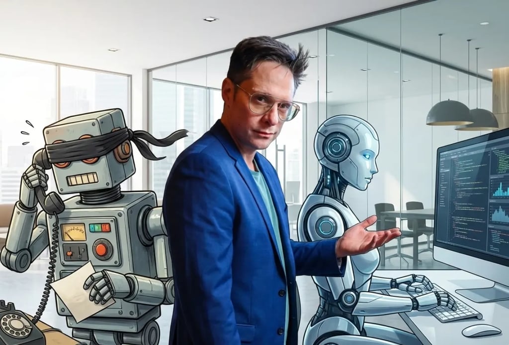 S. Matthew Cohen comparing a blindfolded AI agent to a smart, data-connected MCP AI agent.