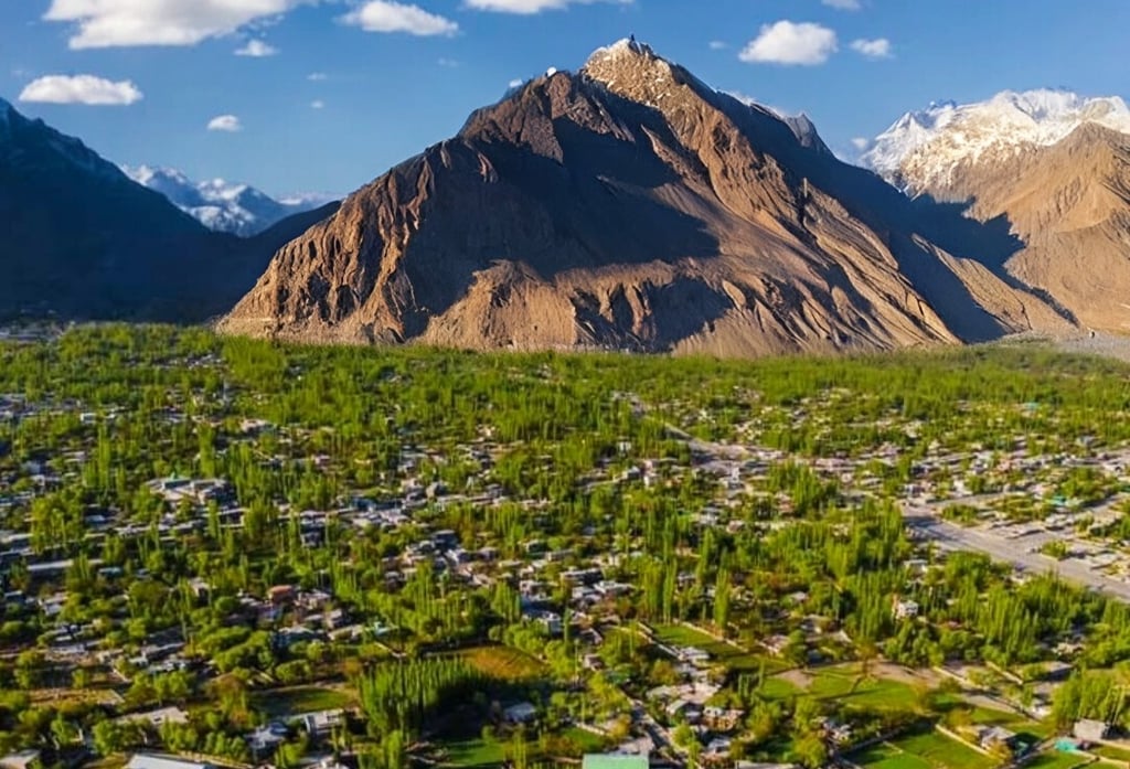 Panoramic view of skardu city