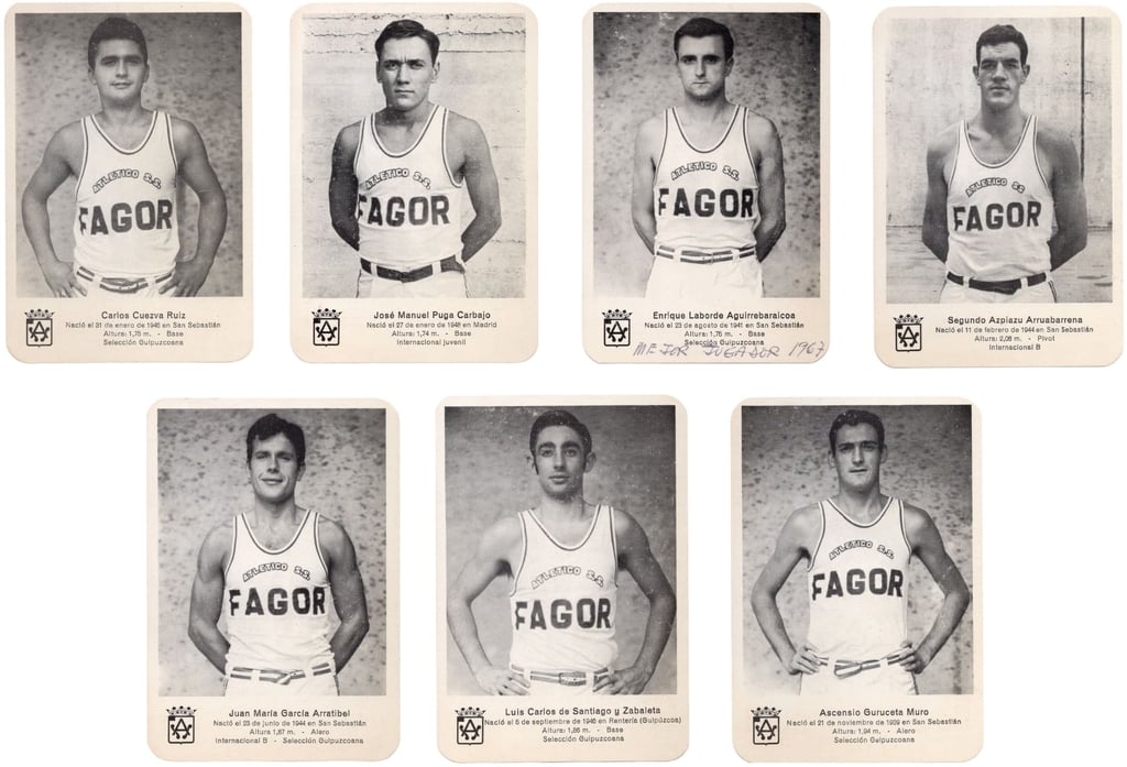 1968 Fagor Atletico San Sebastian Basketball Cards