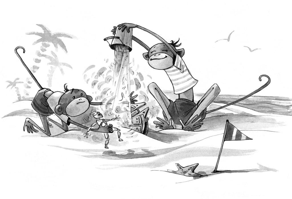 "Those Brothers" ink and watercolor series: Sand Storm by olga tenyakova