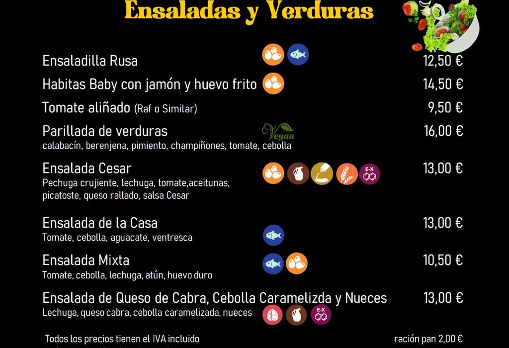 ensaladas y verduras