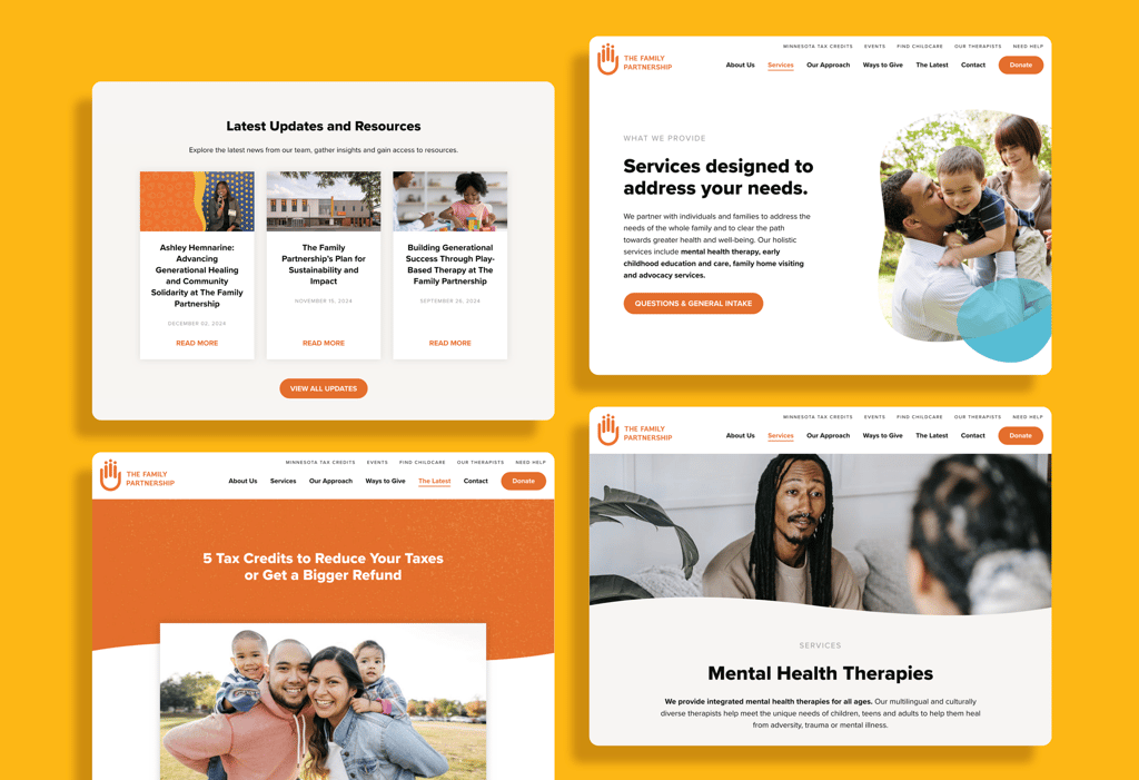 Screenshots from Family Partnership website.