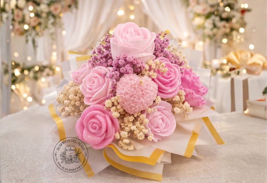 a bouquet of pink roses in a vase on a table