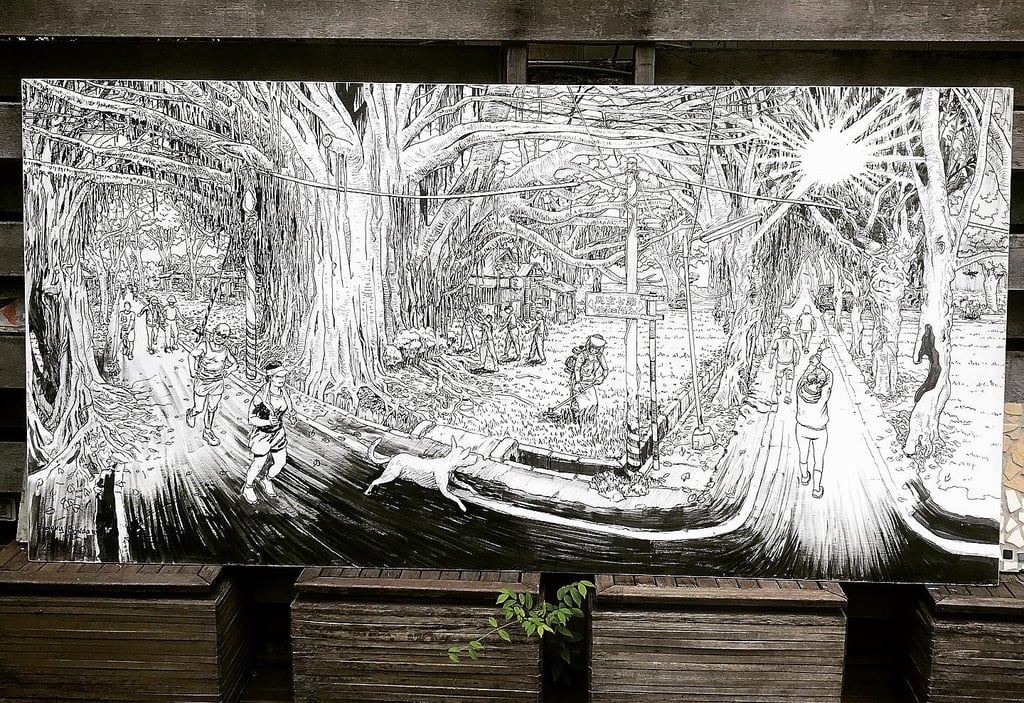 Evgeny Bondarenko acrylic mural of Taiwan Huwei