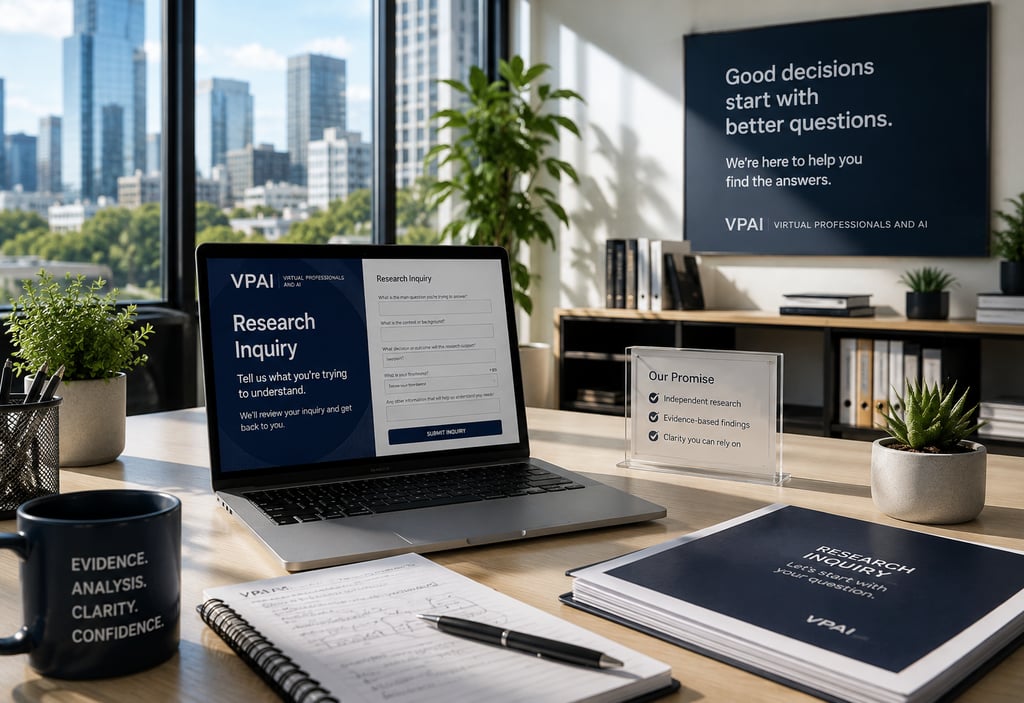 VPAI research inquiry process for business leaders seeking evidence-based research and analysis