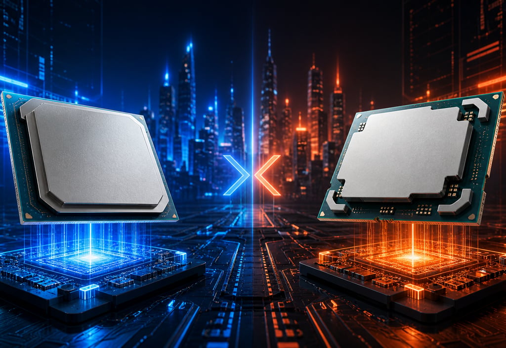 comparação entre processadores Intel e AMD em 2026