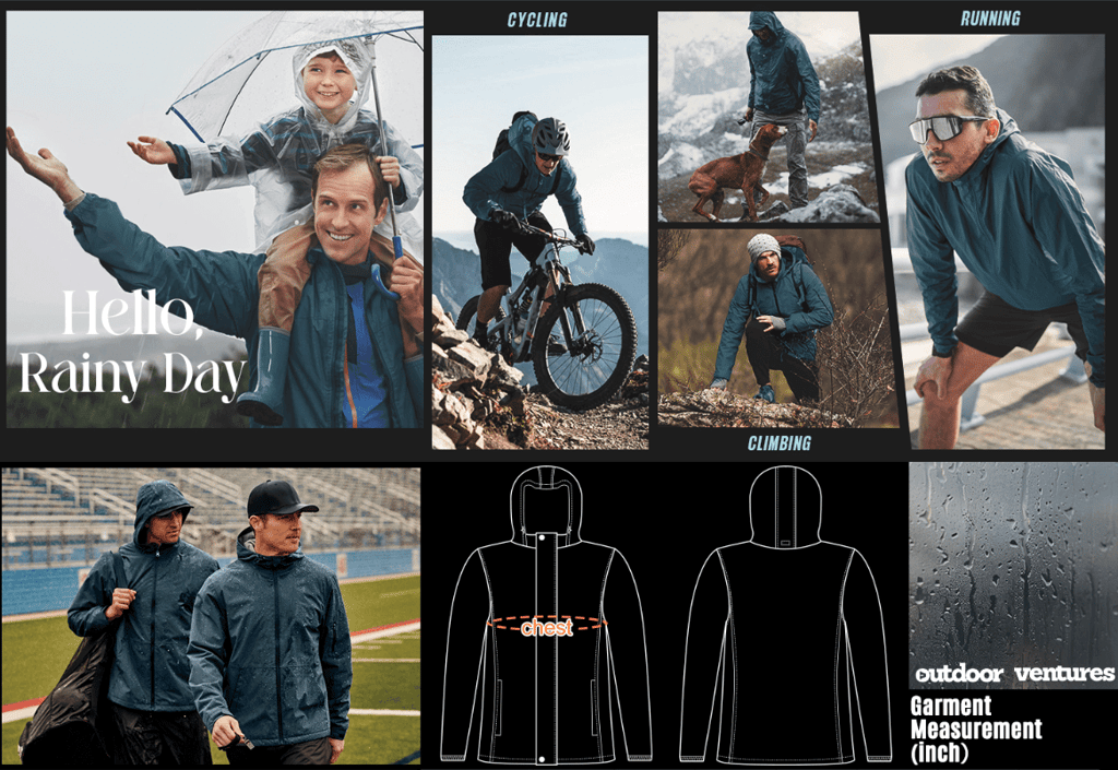 Outdoor Ventures Men's Packable Rain Jacket providing weather-resistant protection while in Alaska 
