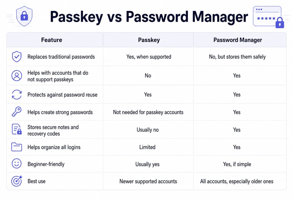 Passkey vs Password Manager