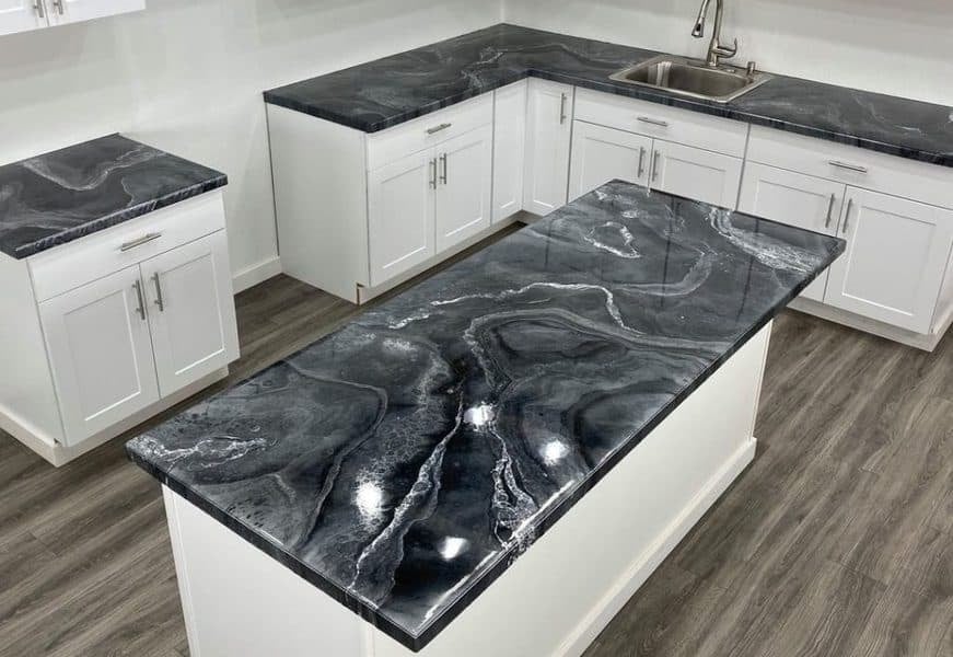Epoxy Metallic Countertops in Grand Island Home