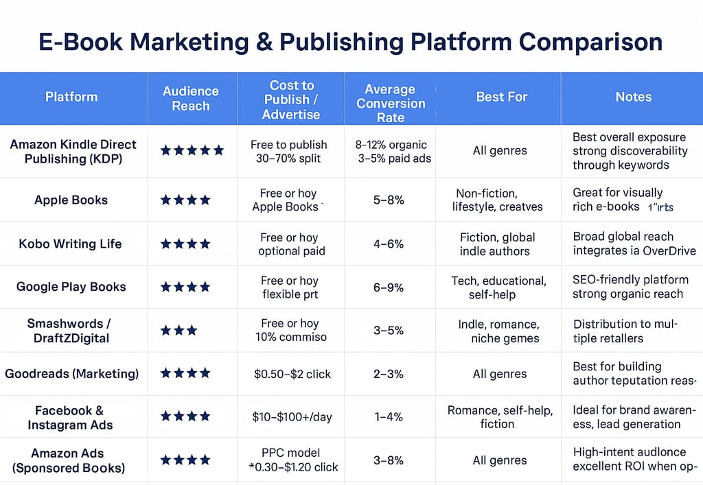 e-book marketing platform comparision