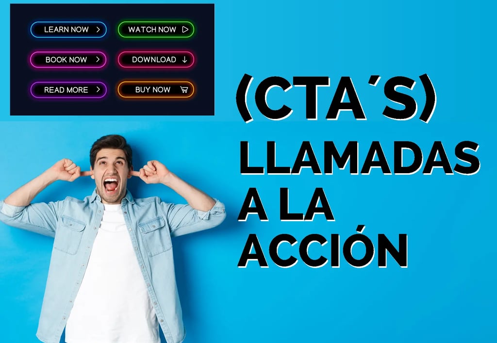 Hombre tapándose los oídos ante tantos CTA´s Llamadas a la acción