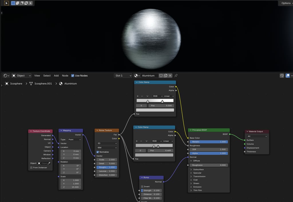 3D Blender Aluminium Texture