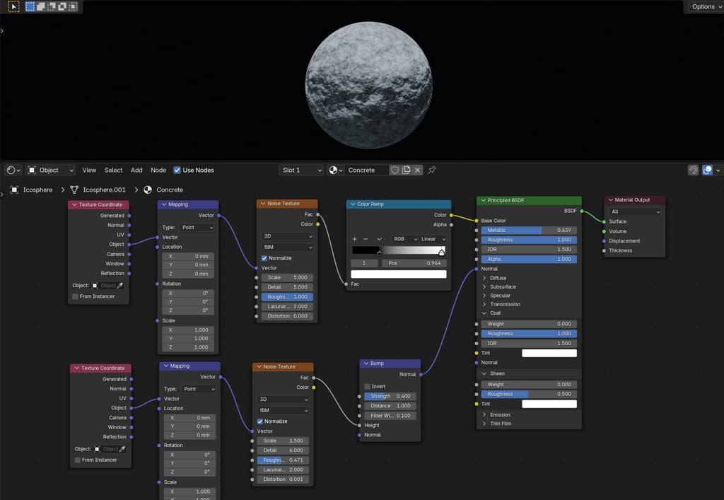 3D Blender Concrete Texture