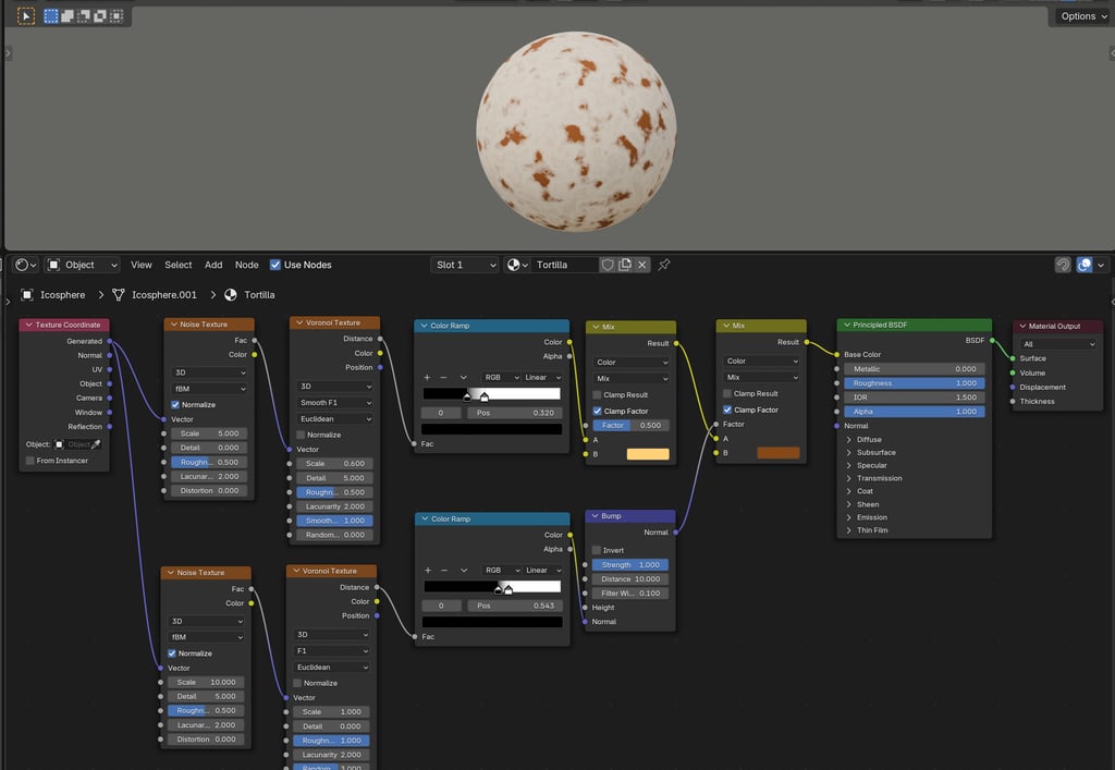 3D Blender Tortilla Texture