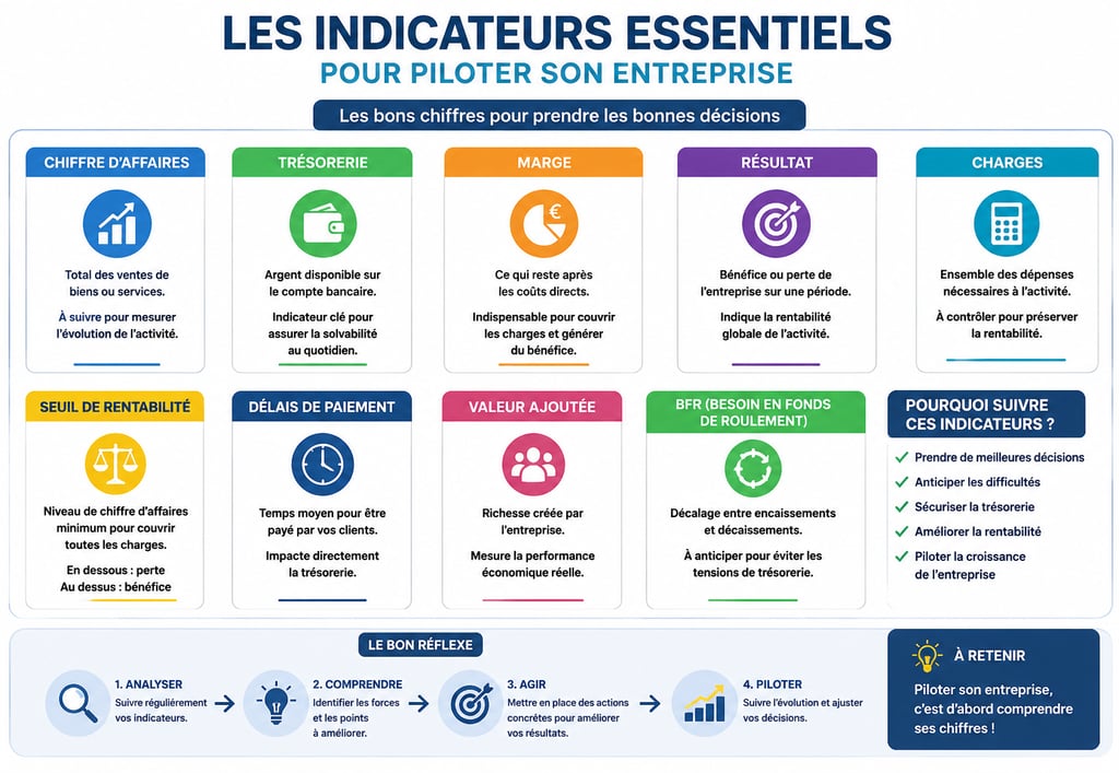 Chef d’entreprise analysant les indicateurs financiers et la performance de son activité sur un tabl