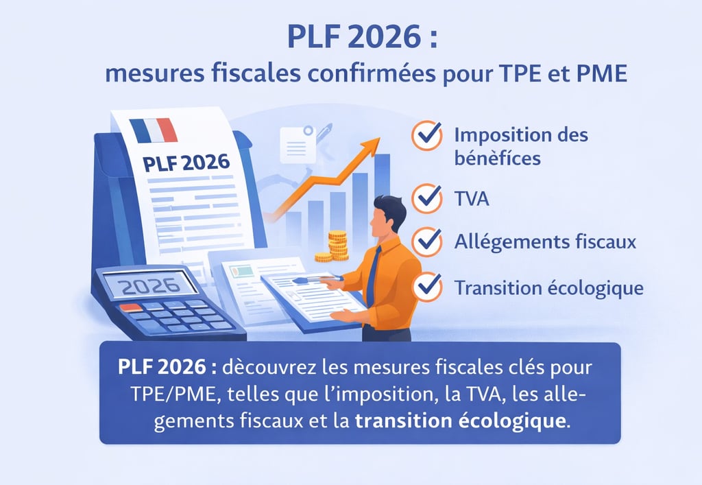 PLF 2026 présentant les principales mesures fiscales pour les TPE et PME : imposition des bénéfices,