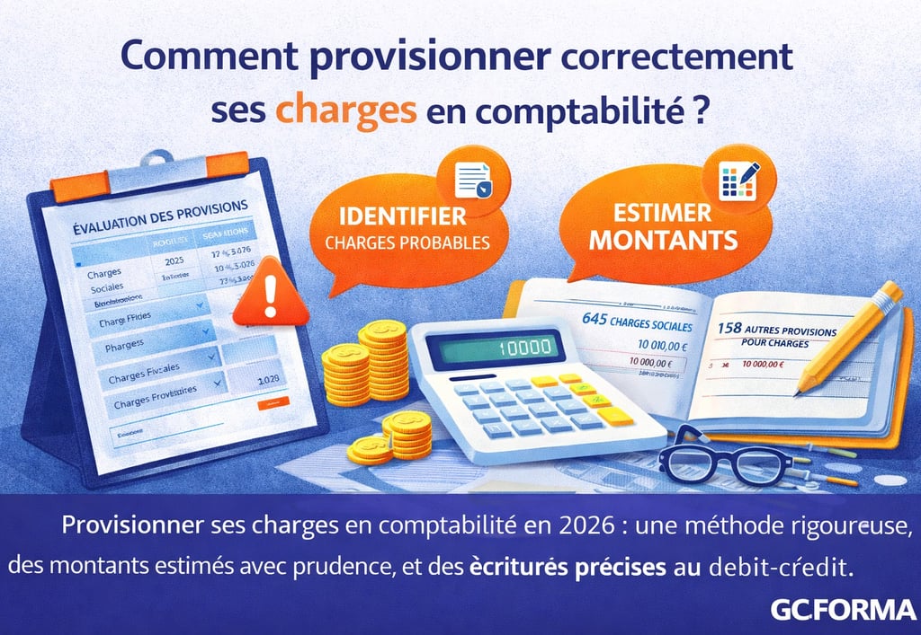 Illustration de la provision des charges en comptabilité : identification des charges probables, est