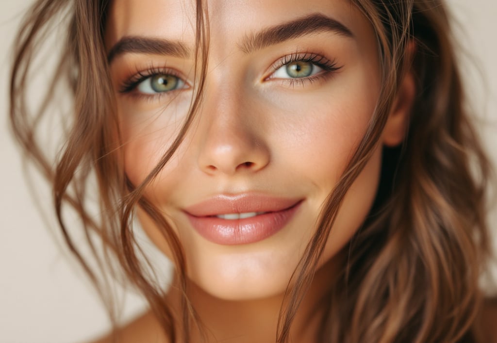 a woman with Healthy, glowing skin
