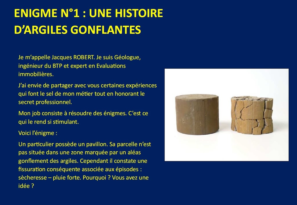 Ile de France CJR AUDITS pathologies argiles retrait gonflement sècheresse tassements différentiels