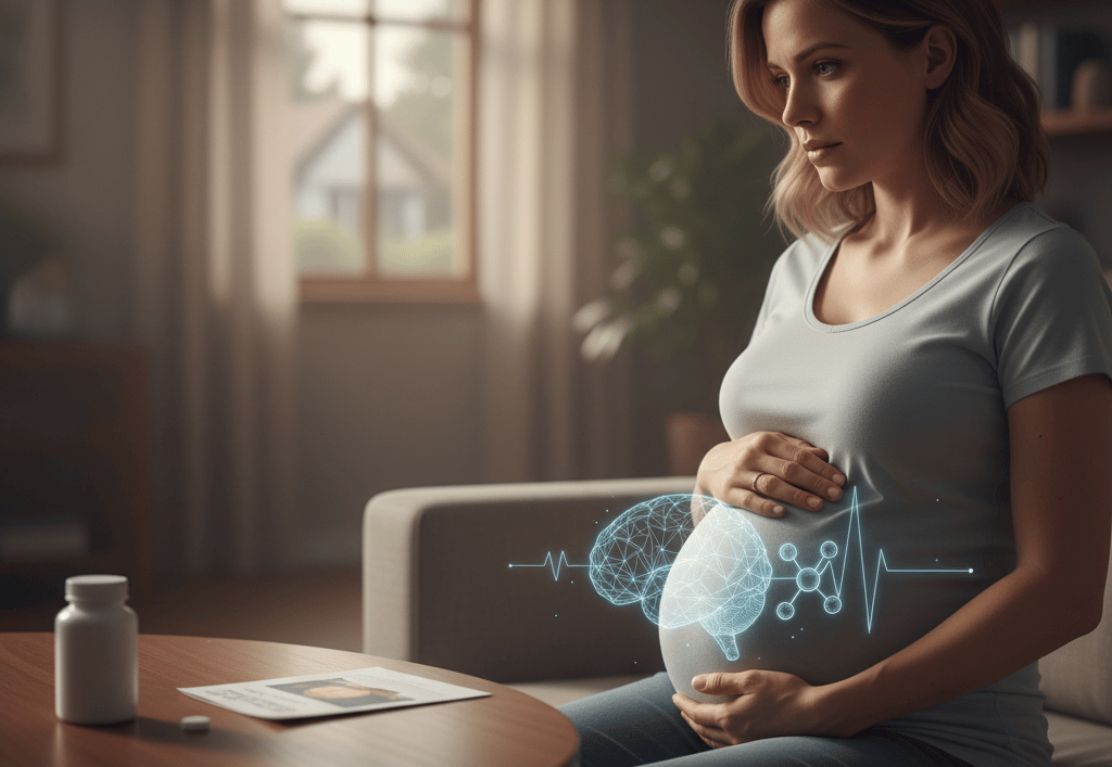 A pregnant woman taking tylenol (acetaminophen)