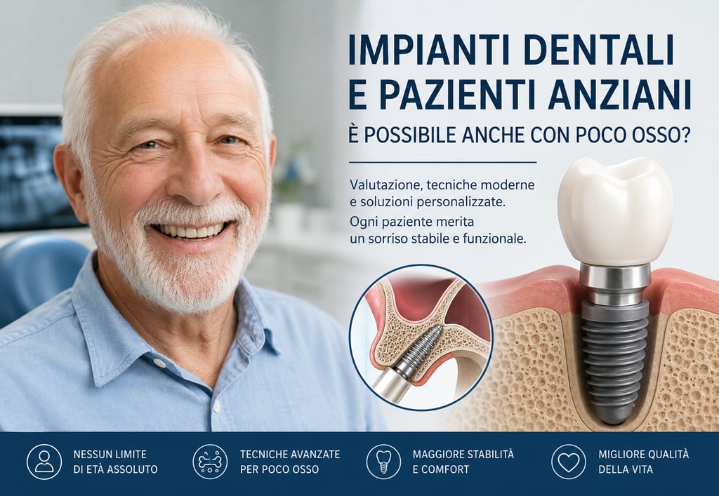 Impianti dentali negli anziani con ridotta densità ossea  Studio Dentistico Dott. Pierluca Vivaldini