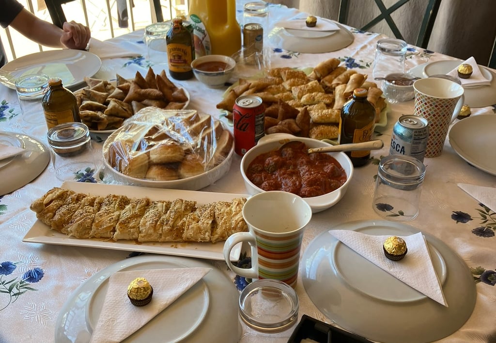 Table with Food for Eid Day celebration