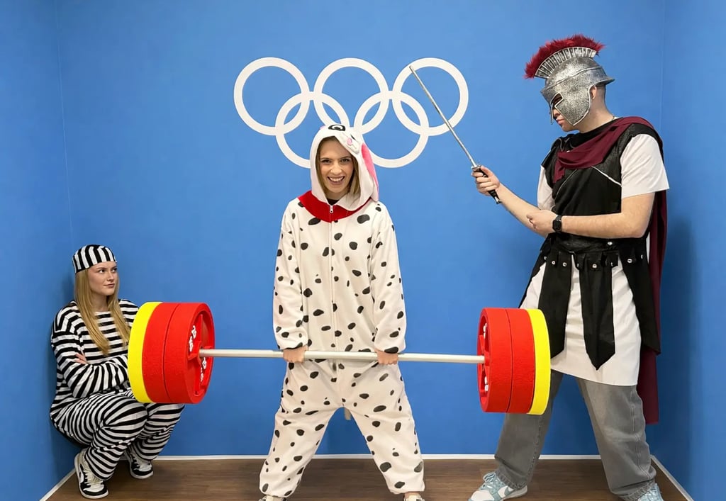 People taking fun photos inside Selfie Experience Split, one of the most unique attractions in Split.