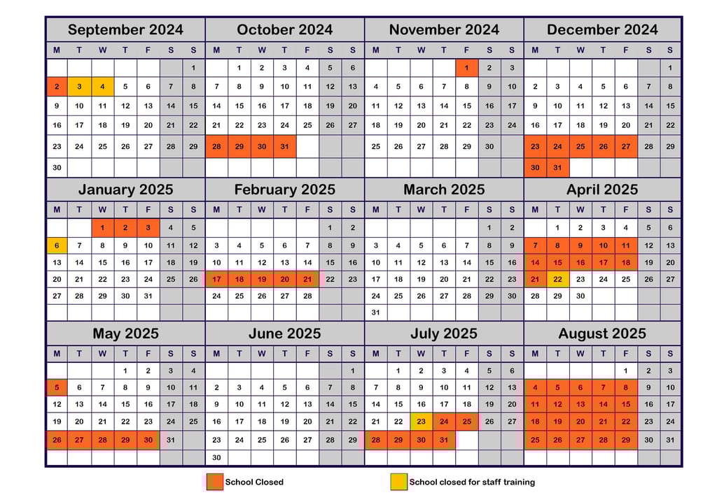 Calendar 2024-25
