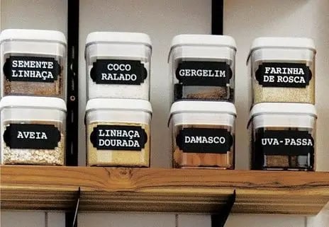 Etiquetas organizadoras para potes de mantimentos grátis para imprimir Baixe agora