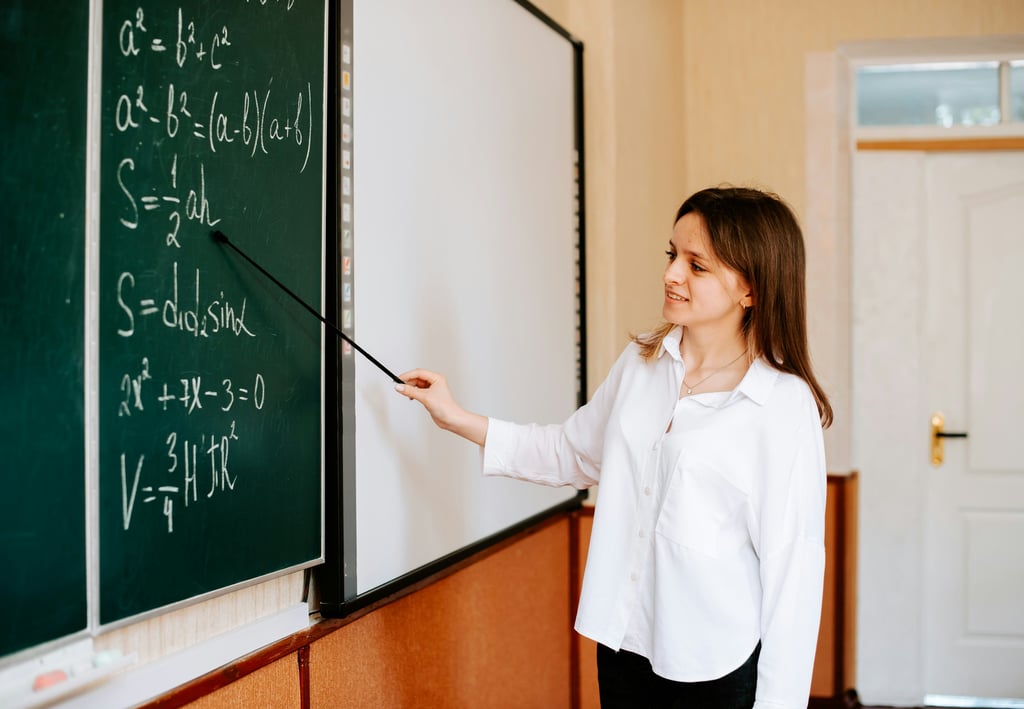 A Level Maths Online Tutoring students studing A Level Maths with a black board