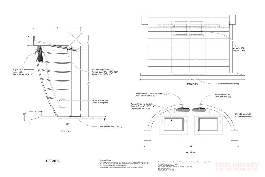 Children's Friend "Noah's Art" Exhibit—"Art Station" Elevation Drawing