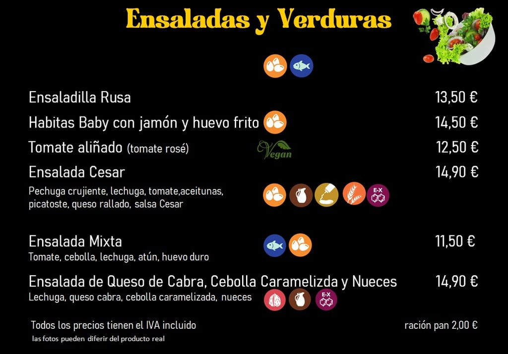 ensaladas y verduras