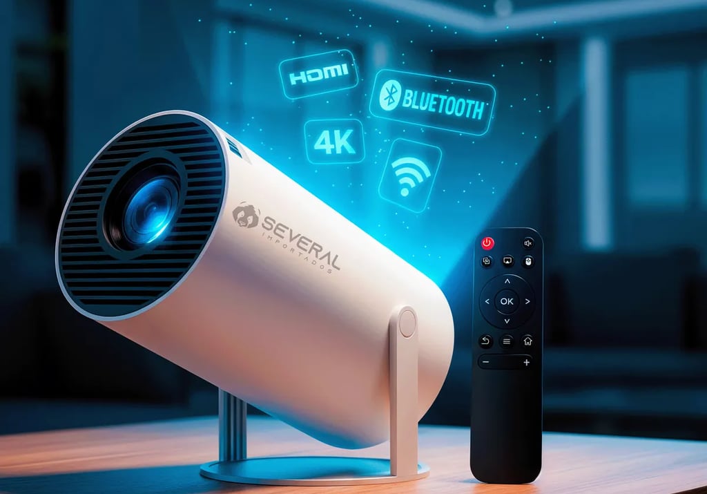 mini projetor portátil branco