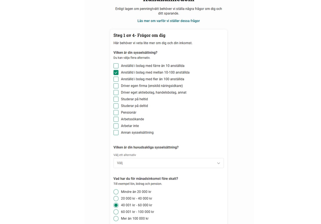 Avanza vÀlj vilken din försörjning Àr