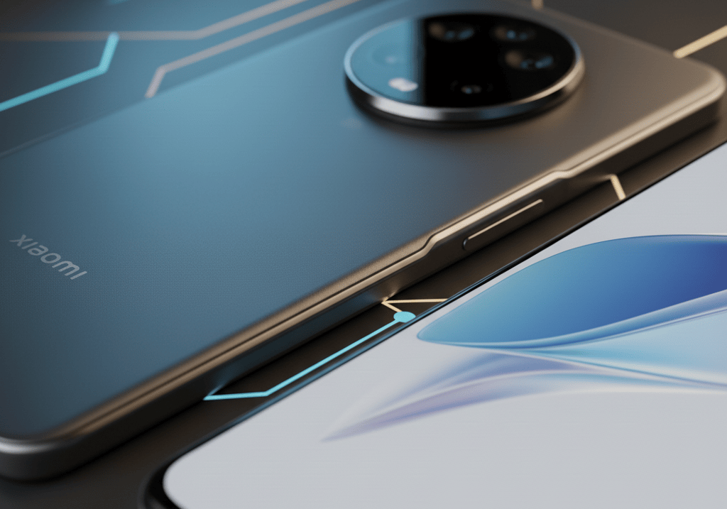 um smartphone com outro smartphone ao lado.