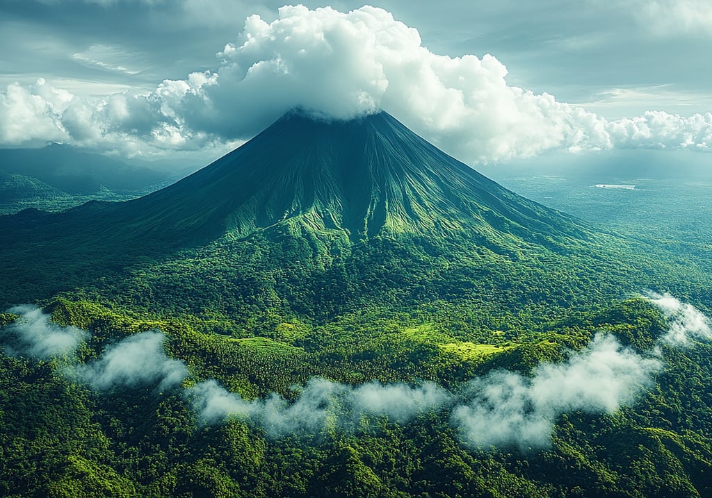 view of Arenal Volcano in Costa Rica National Park