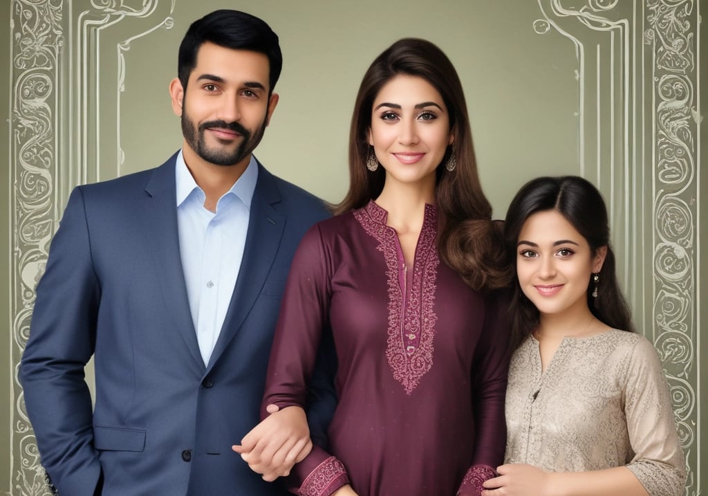 A family poses together for a group photo.