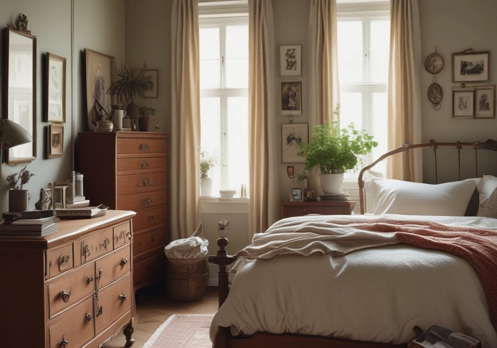 Mushroom-shaped lamp on a table with books