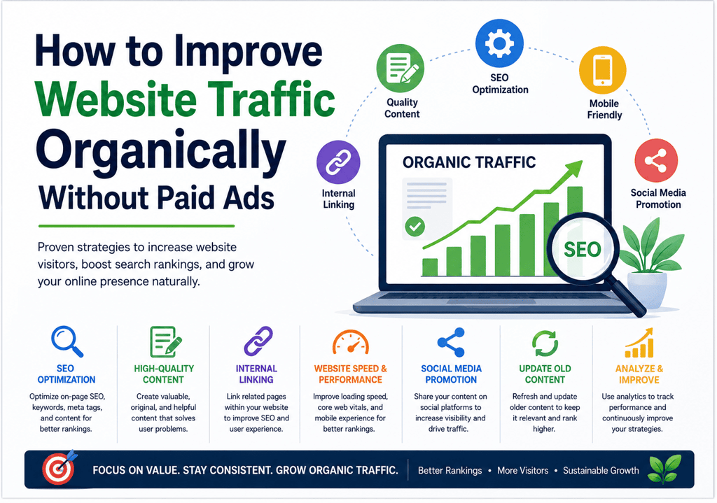 How to Improve Website Traffic Organically Without Paid Ads