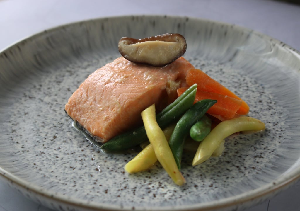 Miso-Simmered Salmon with Mixed Vegetables