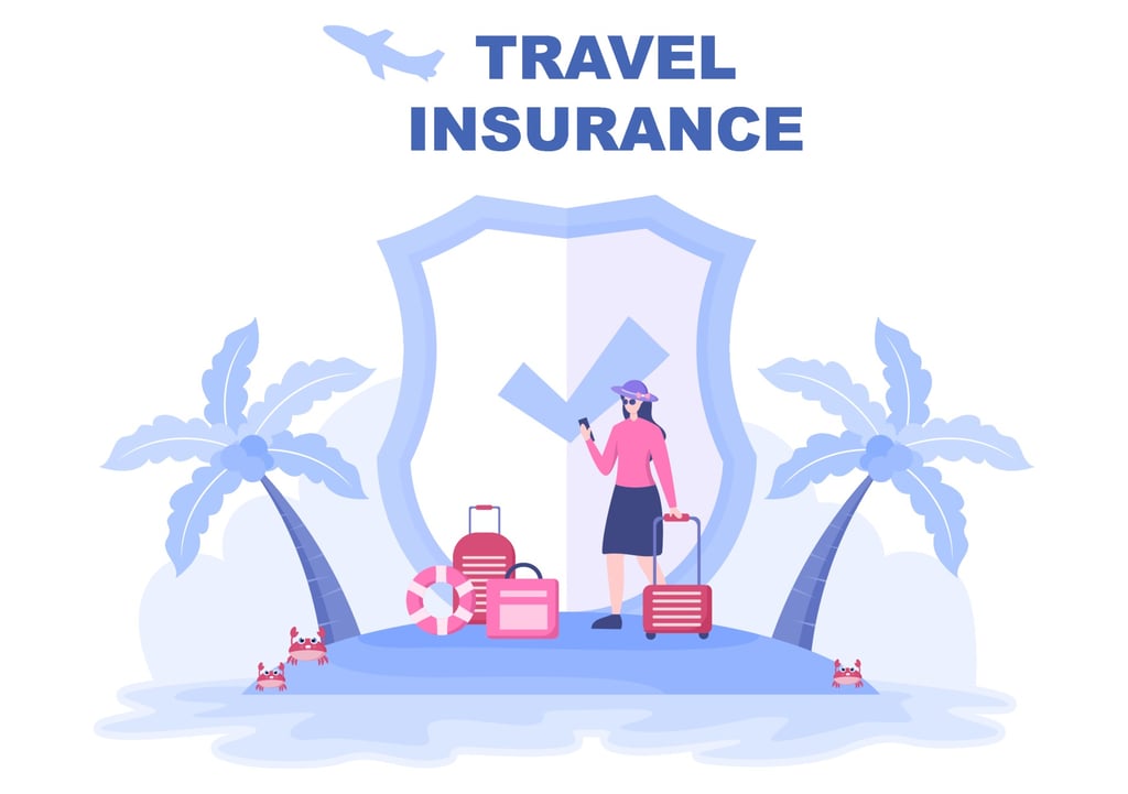 Traveler with luggage under palm trees, illustrating Dominican Republic travel insurance