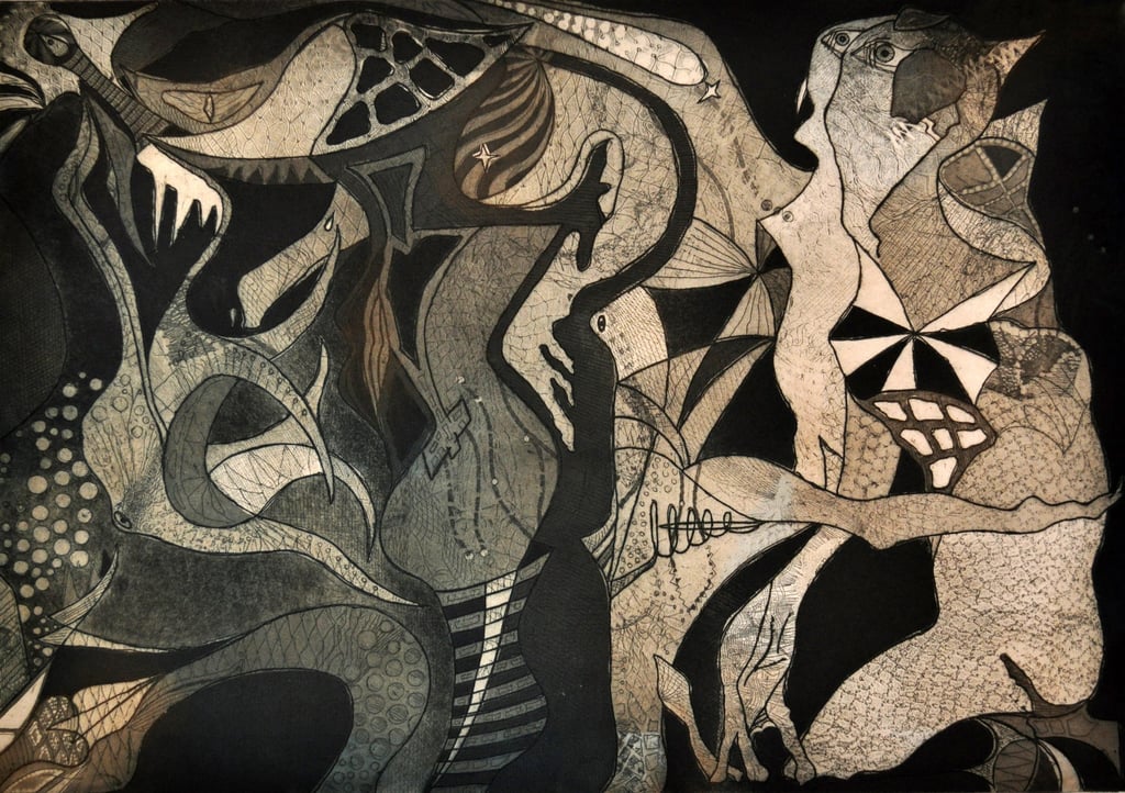 "Ad-Astra" to the Stars, A Limited Edition Soft Ground Etched Print by Kristina Lee, 2011