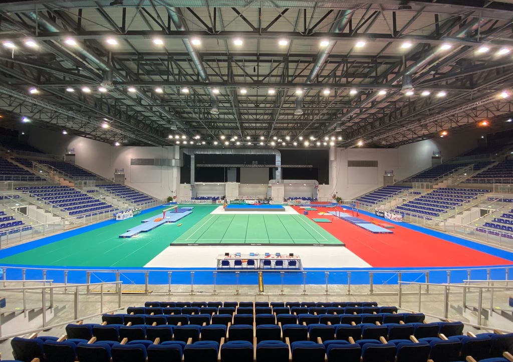Indoor gymnastics arena at Palaturismo Jesolo