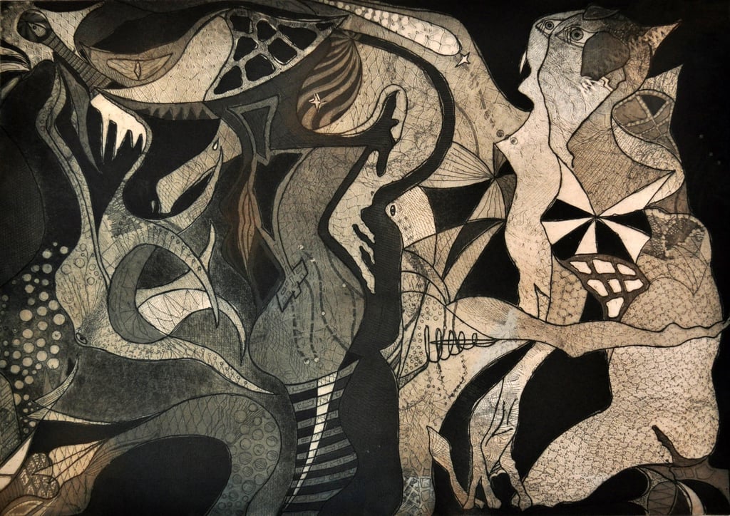 "Ad-Astra" to the Stars, Limited Edition Soft Ground Etching by Kristina Lee, 2011